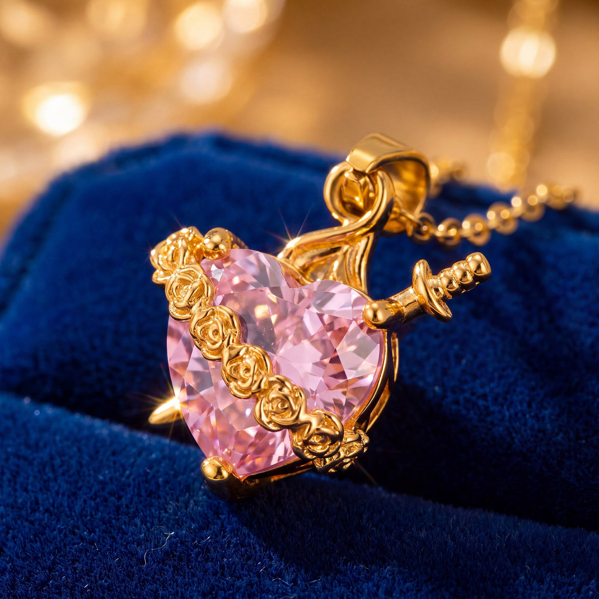 El corazón de circón rosado