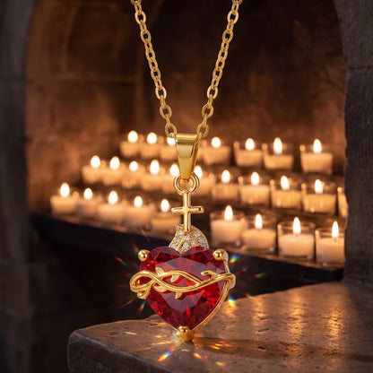 Sagrado Corazón frente a velas devocionales