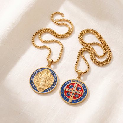 Collar de San Benito – frente y reverso de la medalla